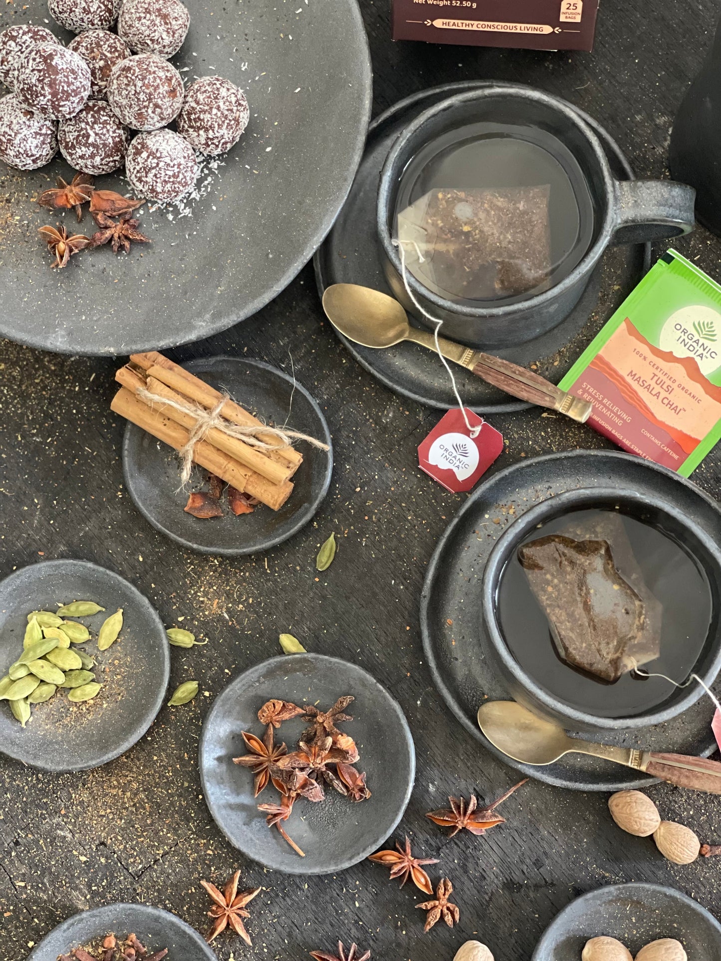Organic India Tulsi Masala Chai, Tulsi tea, organic tea, tulsi, herbal tea, herbal infusions, sleep tea, turmeric tea, ashwagandha, holy basil, holy basil tea, green tea, lemon ginger tea, tea for sleep, moringa, ORGANIC INDIA, ORGANIC INDIA Australia, herbal supplements