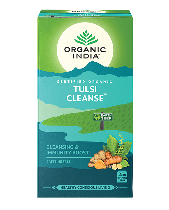 Organic India Tulsi Cleanse, Tulsi tea, organic tea, tulsi, herbal tea, herbal infusions, sleep tea, turmeric tea, ashwagandha, holy basil, holy basil tea, green tea, lemon ginger tea, tea for sleep, moringa, ORGANIC INDIA, ORGANIC INDIA Australia, herbal supplements