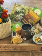 Tulsi Turmeric Ginger, Tulsi tea, organic tea, tulsi, herbal tea, herbal infusions, sleep tea, turmeric tea, ashwagandha, holy basil, holy basil tea, green tea, lemon ginger tea, tea for sleep, moringa, ORGANIC INDIA, ORGANIC INDIA Australia, herbal supplements