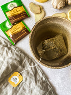 Organic India Tulsi Lemon Ginger, Tulsi tea, organic tea, tulsi, herbal tea, herbal infusions, sleep tea, turmeric tea, ashwagandha, holy basil, holy basil tea, green tea, lemon ginger tea, tea for sleep, moringa, ORGANIC INDIA, ORGANIC INDIA Australia, herbal supplements