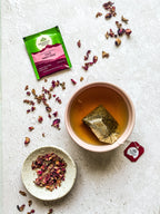 Organic India Tulsi Sweet Rose, Tulsi tea, organic tea, tulsi, herbal tea, herbal infusions, sleep tea, turmeric tea, ashwagandha, holy basil, holy basil tea, green tea, lemon ginger tea, tea for sleep, moringa, ORGANIC INDIA, ORGANIC INDIA Australia, herbal supplements