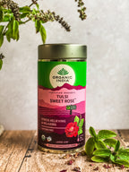 Organic India Tulsi Sweet Rose Loose Leaf, Tulsi tea, organic tea, tulsi, herbal tea, herbal infusions, sleep tea, turmeric tea, ashwagandha, holy basil, holy basil tea, green tea, lemon ginger tea, tea for sleep, moringa, ORGANIC INDIA, ORGANIC INDIA Australia, herbal supplements