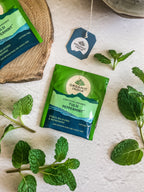 Organic India Tulsi Peppermint, Tulsi tea, organic tea, tulsi, herbal tea, herbal infusions, sleep tea, turmeric tea, ashwagandha, holy basil, holy basil tea, green tea, lemon ginger tea, tea for sleep, moringa, ORGANIC INDIA, ORGANIC INDIA Australia, herbal supplements
