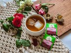 Organic India Tulsi Sweet Rose, Tulsi tea, organic tea, tulsi, herbal tea, herbal infusions, sleep tea, turmeric tea, ashwagandha, holy basil, holy basil tea, green tea, lemon ginger tea, tea for sleep, moringa, ORGANIC INDIA, ORGANIC INDIA Australia, herbal supplements
