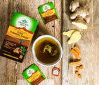 Tulsi Turmeric Ginger, Tulsi tea, organic tea, tulsi, herbal tea, herbal infusions, sleep tea, turmeric tea, ashwagandha, holy basil, holy basil tea, green tea, lemon ginger tea, tea for sleep, moringa, ORGANIC INDIA, ORGANIC INDIA Australia, herbal supplements