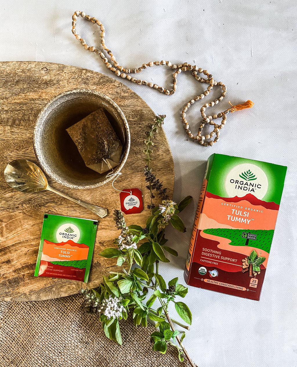 Organic India Tulsi Tummy, Tulsi tea, organic tea, tulsi, herbal tea, herbal infusions, sleep tea, turmeric tea, ashwagandha, holy basil, holy basil tea, green tea, lemon ginger tea, tea for sleep, moringa, ORGANIC INDIA, ORGANIC INDIA Australia, herbal supplements