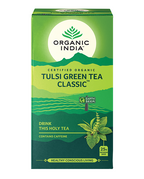 Organic India Tulsi Green Tea Classic, Tulsi tea, organic tea, tulsi, herbal tea, herbal infusions, sleep tea, turmeric tea, ashwagandha, holy basil, holy basil tea, green tea, lemon ginger tea, tea for sleep, moringa, ORGANIC INDIA, ORGANIC INDIA Australia, herbal supplements