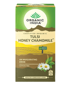 Tulsi Honey Chamomile, Tulsi tea, organic tea, tulsi, herbal tea, herbal infusions, sleep tea, turmeric tea, ashwagandha, holy basil, holy basil tea, green tea, lemon ginger tea, tea for sleep, moringa, ORGANIC INDIA, ORGANIC INDIA Australia, herbal supplements