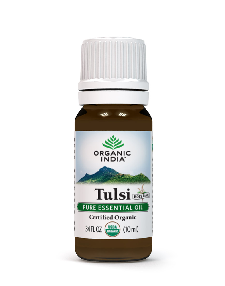Tulsi Holy Basil Oil, Tulsi tea, organic tea, tulsi, herbal tea, herbal infusions, sleep tea, turmeric tea, ashwagandha, holy basil, holy basil tea, green tea, lemon ginger tea, tea for sleep, moringa, ORGANIC INDIA, ORGANIC INDIA Australia, herbal supplements