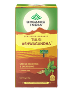 Tulsi Ashwagandha, Tulsi tea, organic tea, tulsi, herbal tea, herbal infusions, sleep tea, turmeric tea, ashwagandha, holy basil, holy basil tea, green tea, lemon ginger tea, tea for sleep, moringa, ORGANIC INDIA, ORGANIC INDIA Australia, herbal supplements